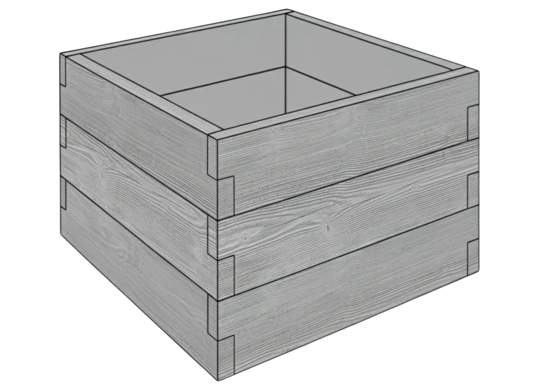 Modułowy warzywnik betonowy Drewno 90x90x75 cm w kolorze antracytowym do nowoczesnego warzywnika
