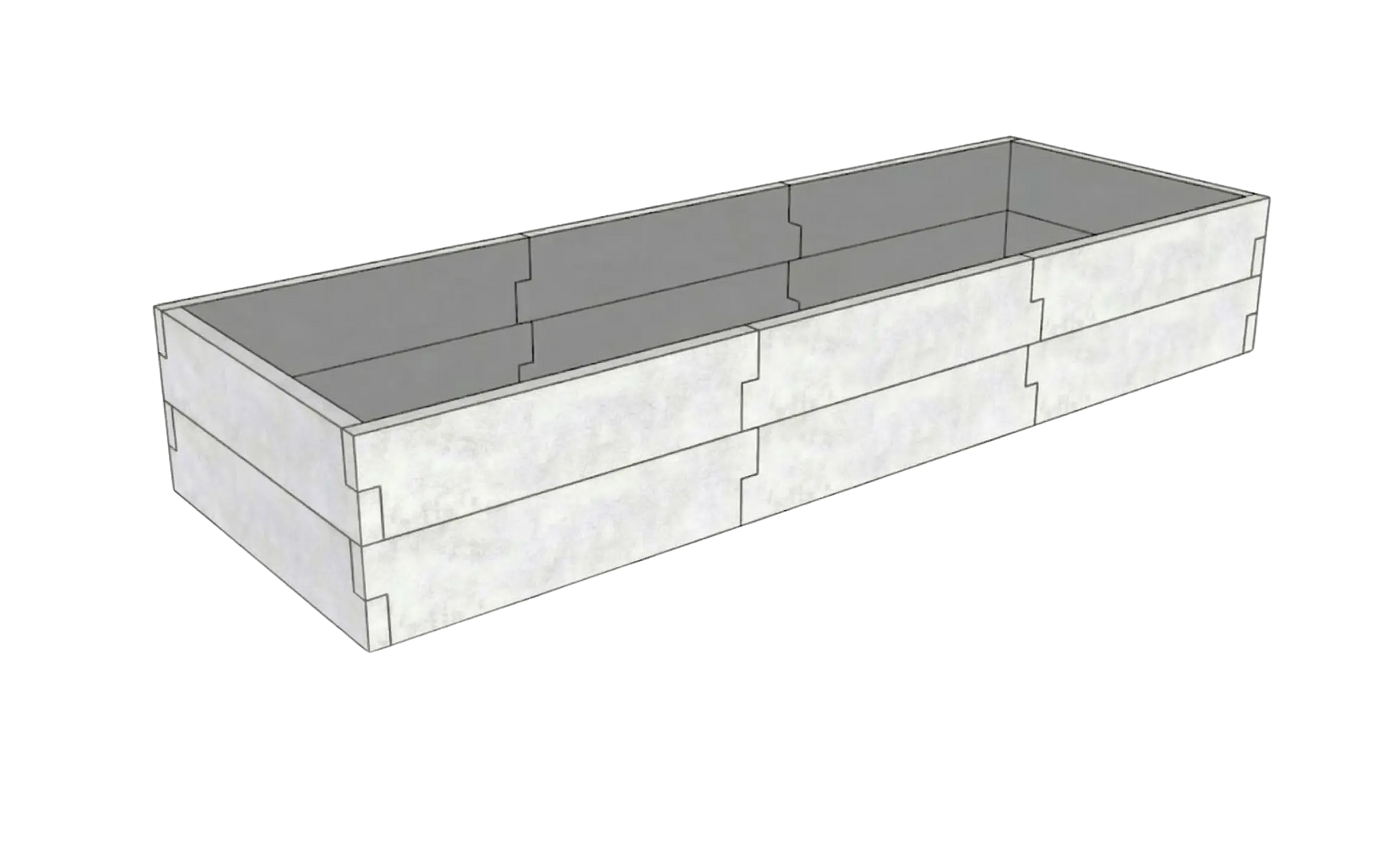Betonowa skrzynia na warzywa Kształt 3 W 50 cm z betonu architektonicznego w kolorze białym do ogrodu i uprawy warzyw