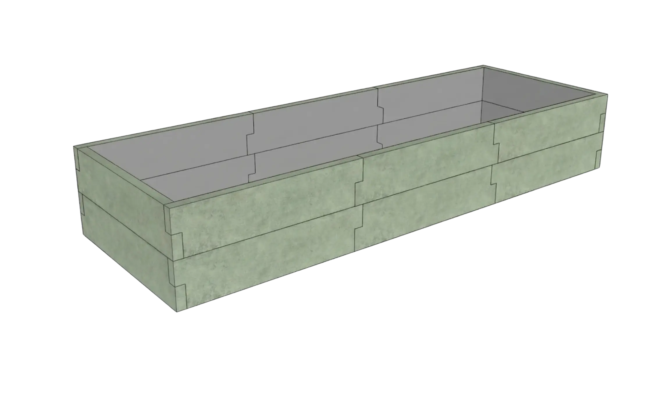 Betonowa podwyższona grządka Kształt 3 W 50 cm z betonu architektonicznego w kolorze khaki do nowoczesnego ogrodu