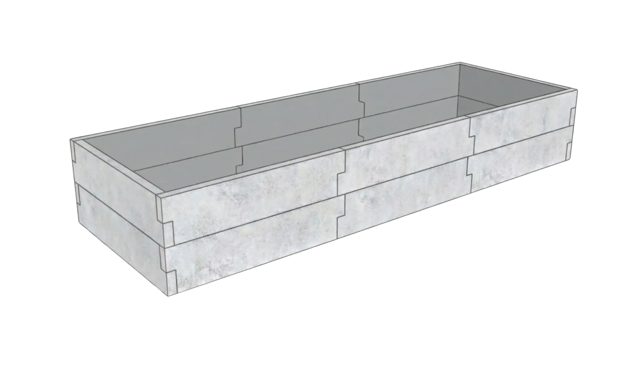 Betonowa podwyższona grządka Kształt 3 W 50 cm z betonu architektonicznego w kolorze szarym do nowoczesnego warzywnika