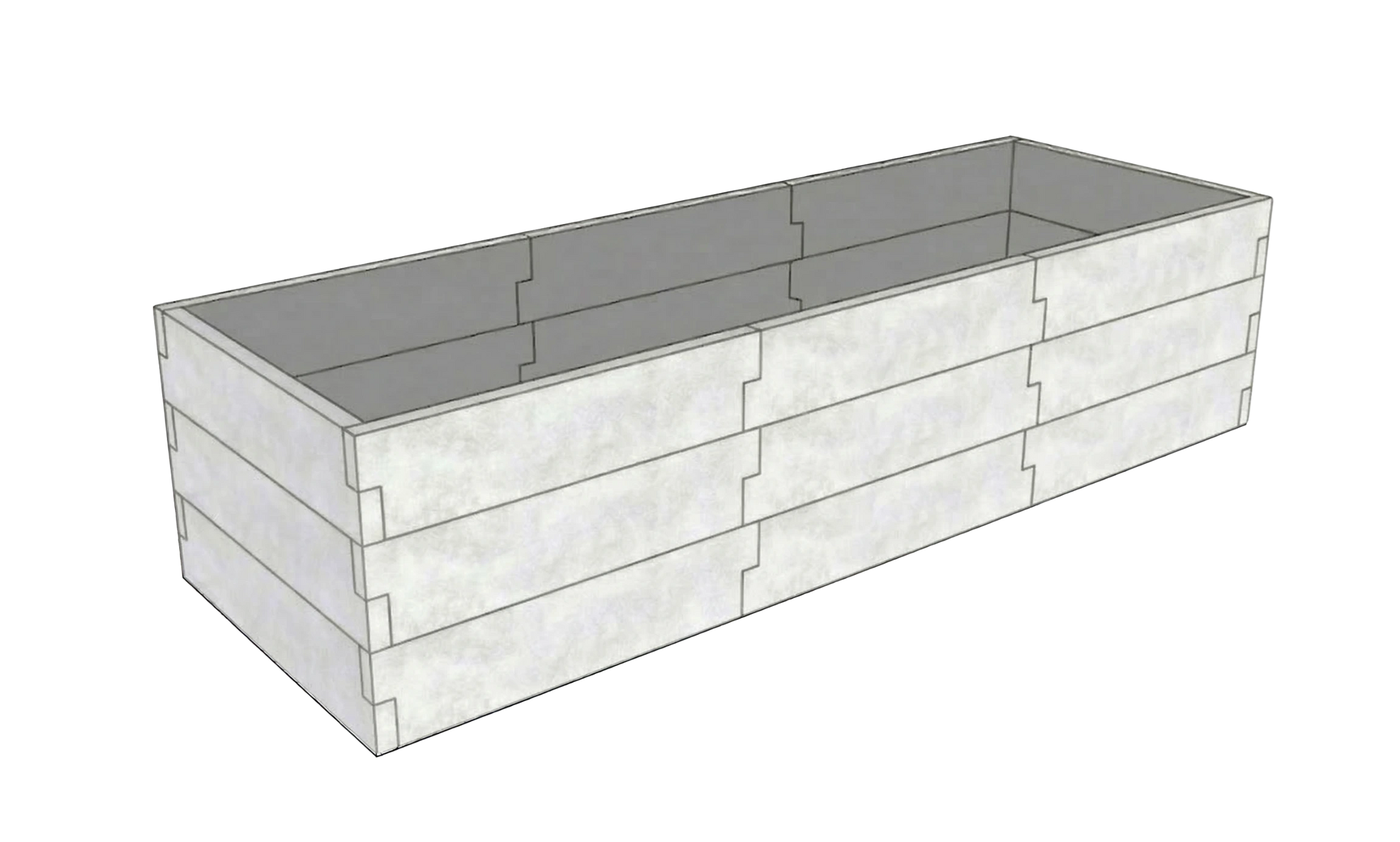 Biały warzywnik beton architektoniczny Kształt 3 W 75 cm do nowoczesnego ogrodu