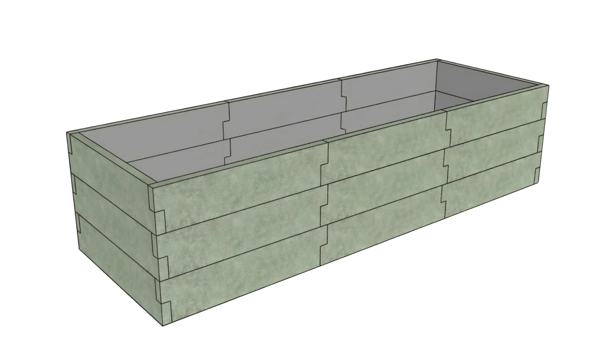 Warzywnik beton architektoniczny Kształt 3 W 75 cm w kolorze khaki do nowoczesnej aranżacji ogrodu