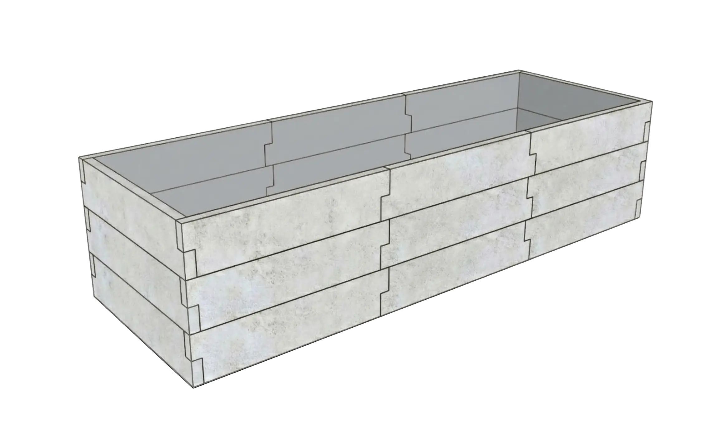 Warzywnik beton architektoniczny Kształt 3 W 75 cm w kolorze surowy beton do nowoczesnego ogrodu