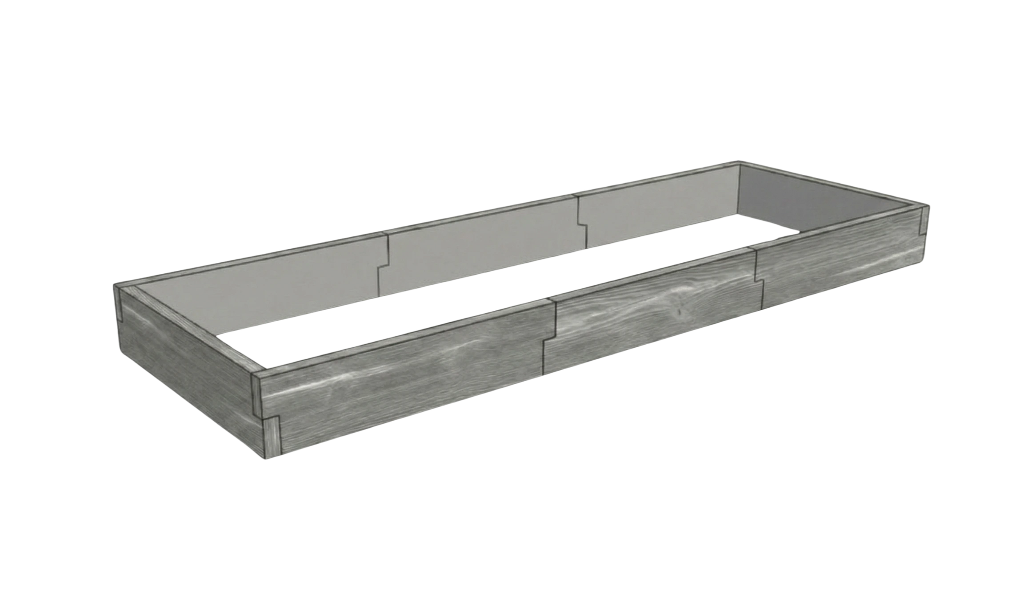 Betonowy warzywnik Drewno Kształt 3 W 25 cm antracyt z białym do uprawy warzyw w ogrodzie