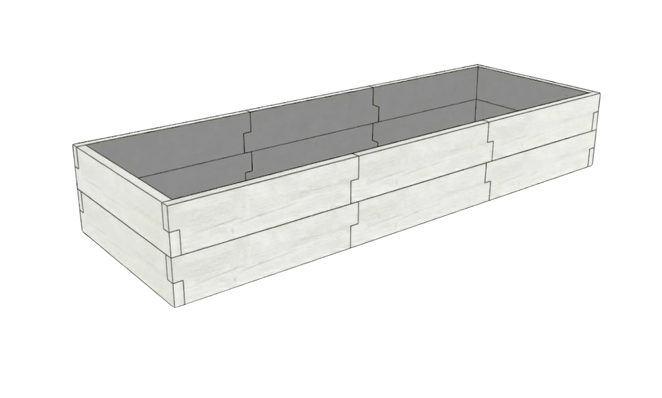 Betonowa skrzynia na warzywa Drewno Kształt 3 W 50 cm w kolorze białym do nowoczesnego ogrodu