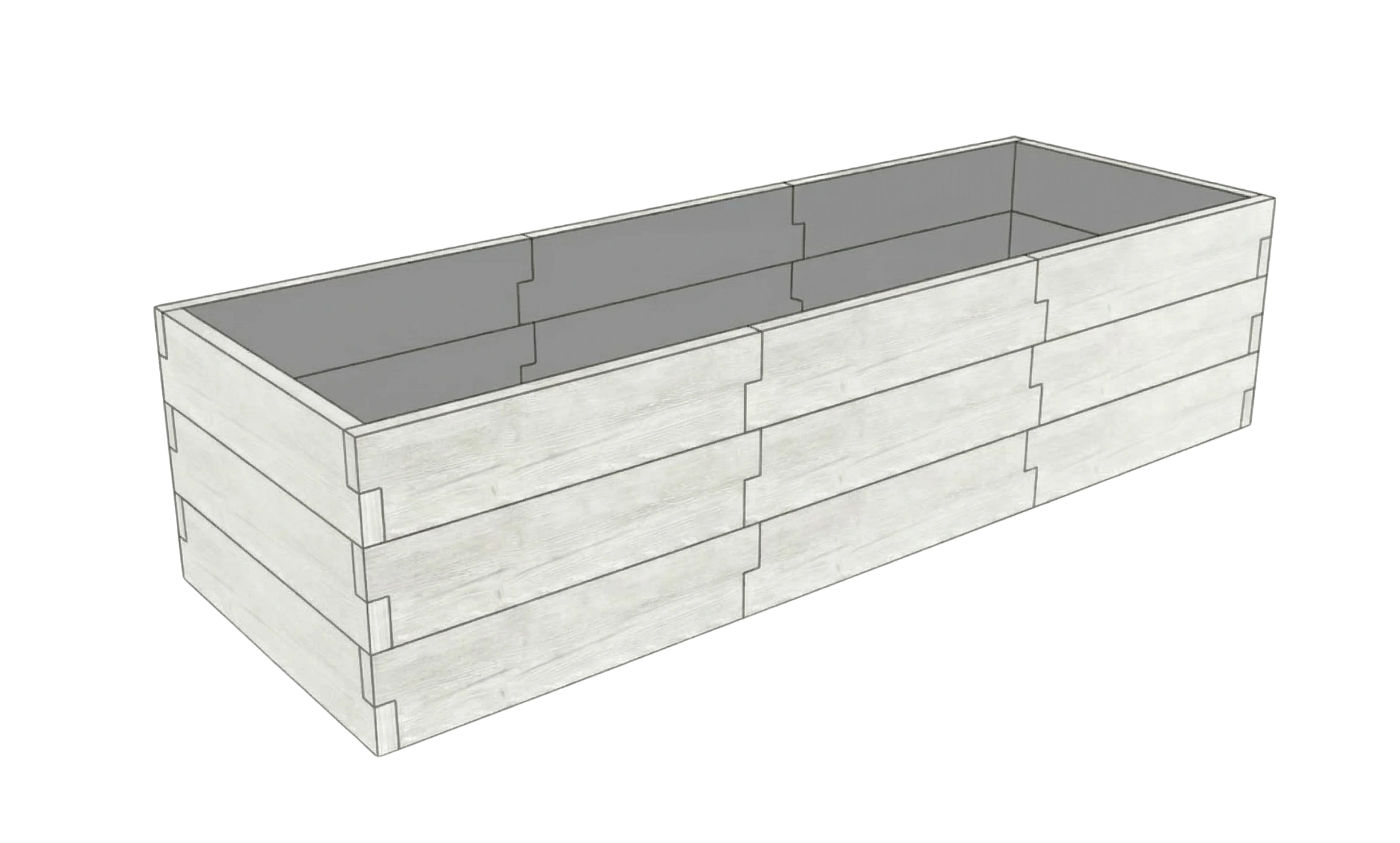 Biały warzywnik betonowy Drewno Kształt 3 W 75 cm do nowoczesnej przestrzeni ogrodowej