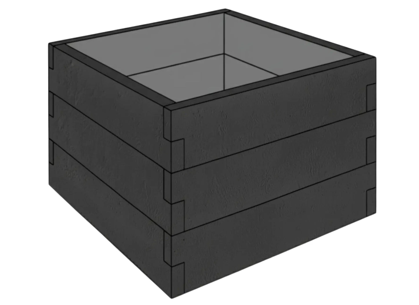 Modułowy warzywnik betonowy z betonu architektonicznego 90x90x75 cm w kolorze antracytowym do ogrodu i tarasu