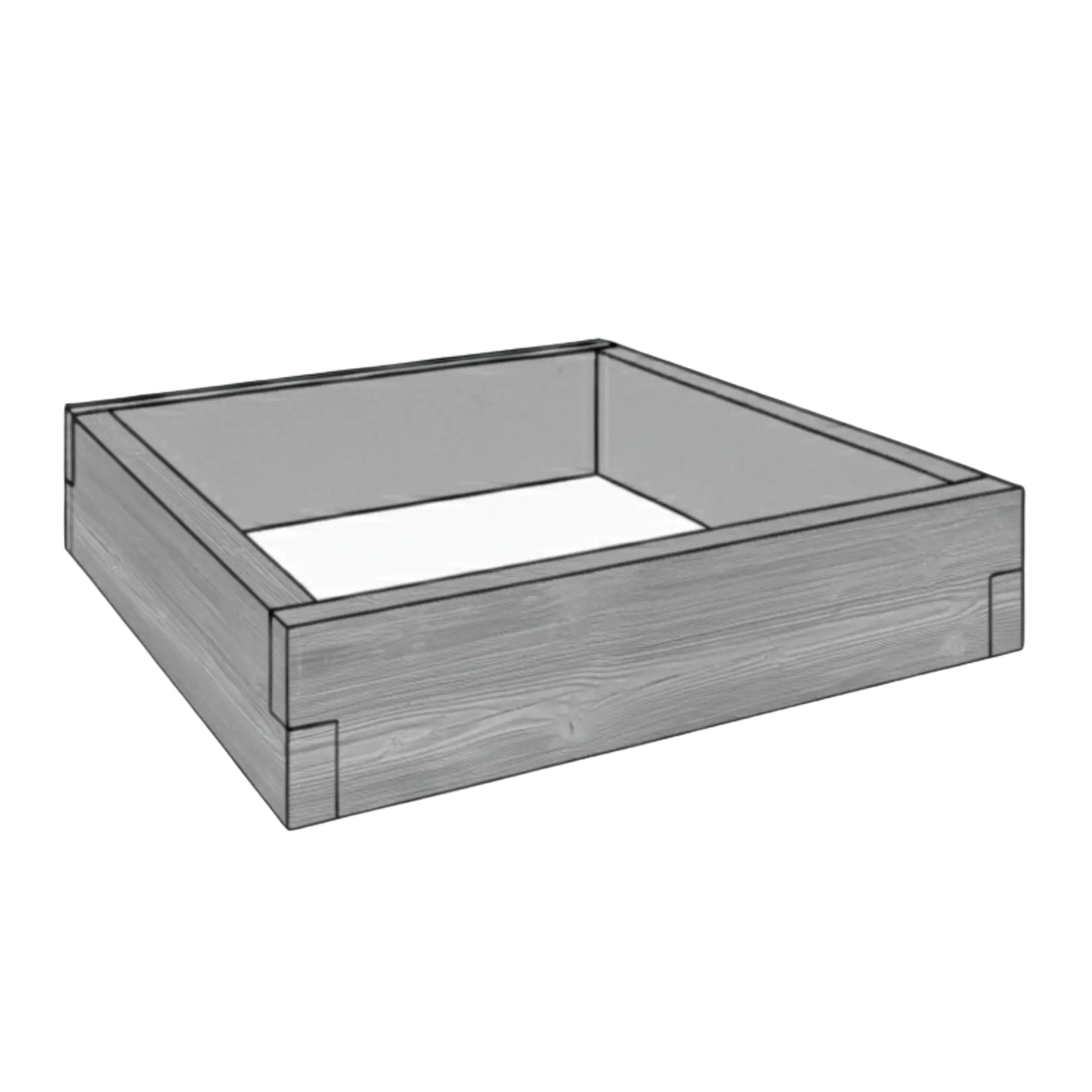Modułowy warzywnik betonowy Drewno 90x90x25 cm w kolorze antracytowym do nowoczesnego warzywnika