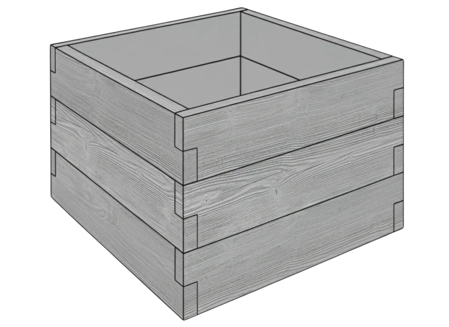 Modułowy warzywnik betonowy Drewno 90x90x75 cm w kolorze antracytowym do nowoczesnego warzywnika