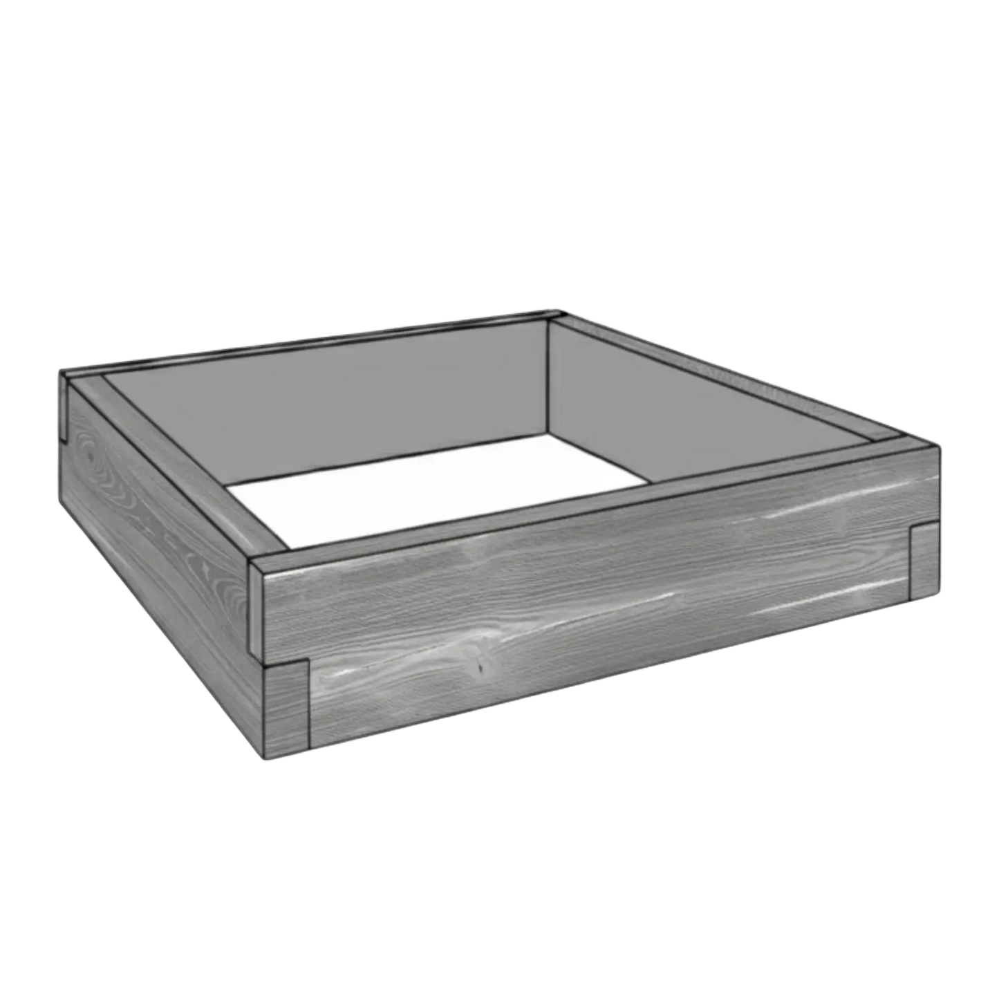 Betonowa skrzynia na warzywa Drewno 90x90x25 cm antracyt z białym do ogrodu i tarasu