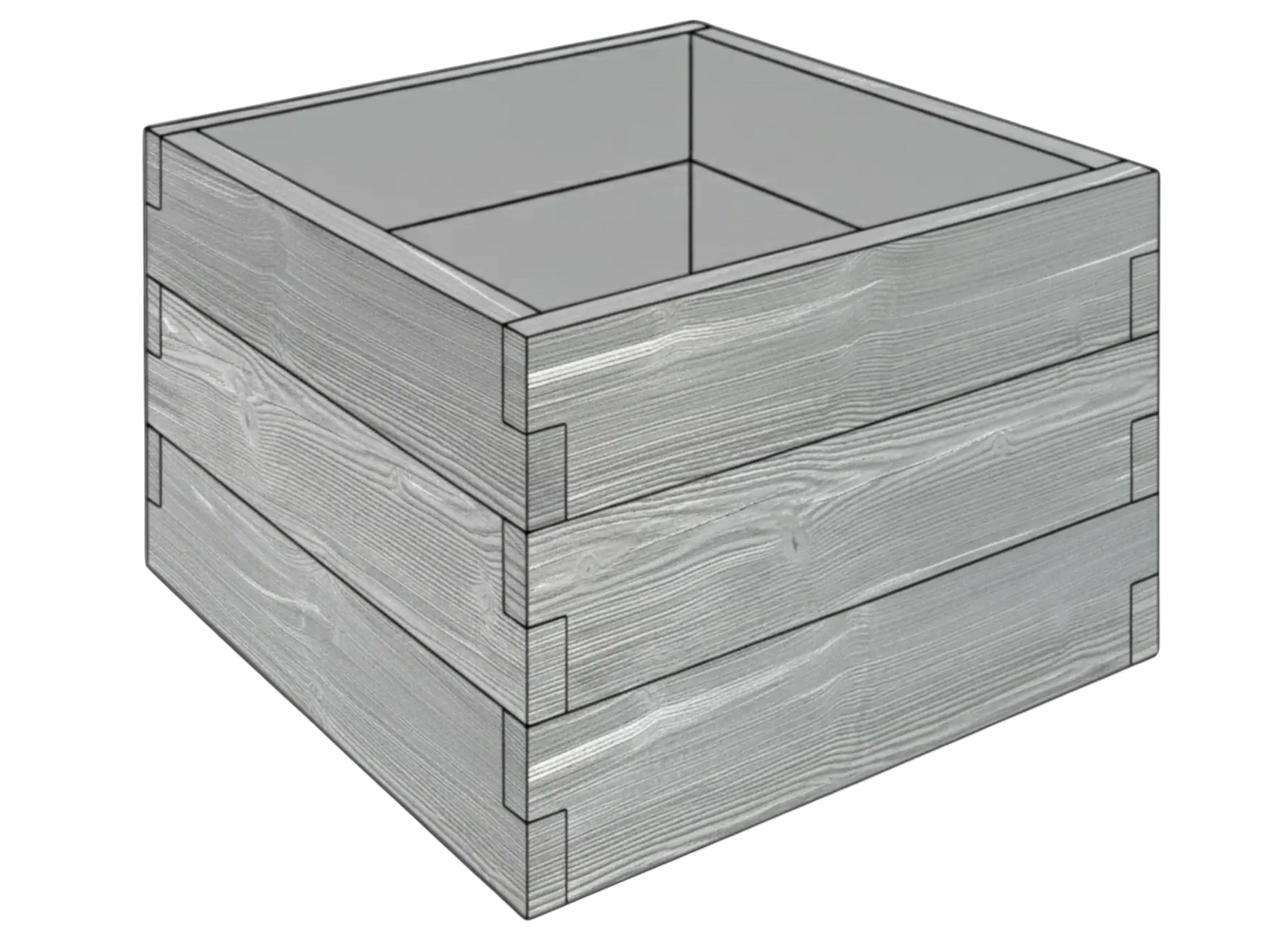 Betonowa skrzynia na warzywa Drewno 90x90x75 cm antracyt z białym do ogrodu i tarasu