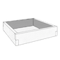 Betonowa podwyższona grządka z betonu architektonicznego 90x90x25 cm w kolorze białym do uprawy warzyw w ogrodzie