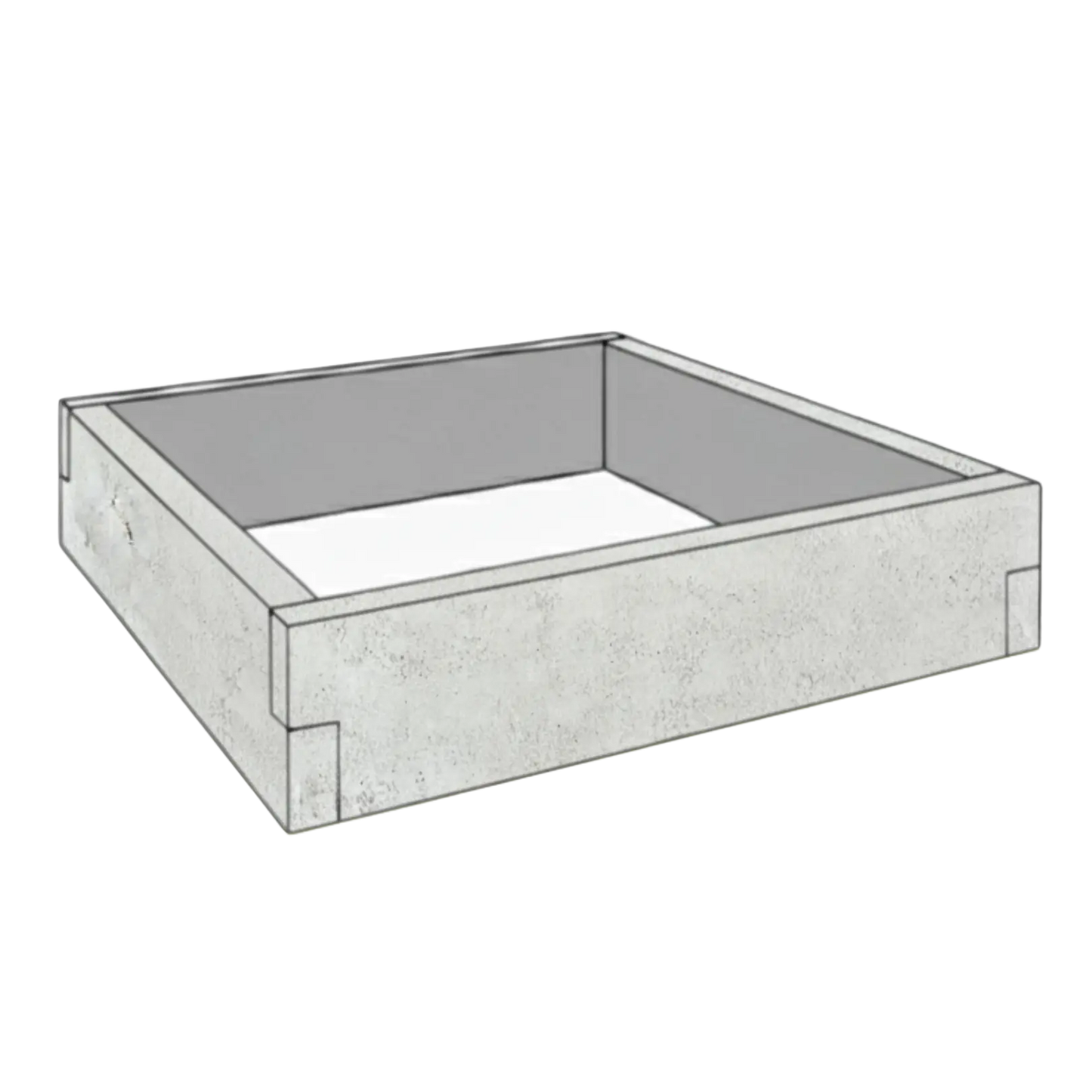 Betonowy warzywnik z betonu architektonicznego 90x90x25 cm w kolorze surowy beton do uprawy warzyw i ziół