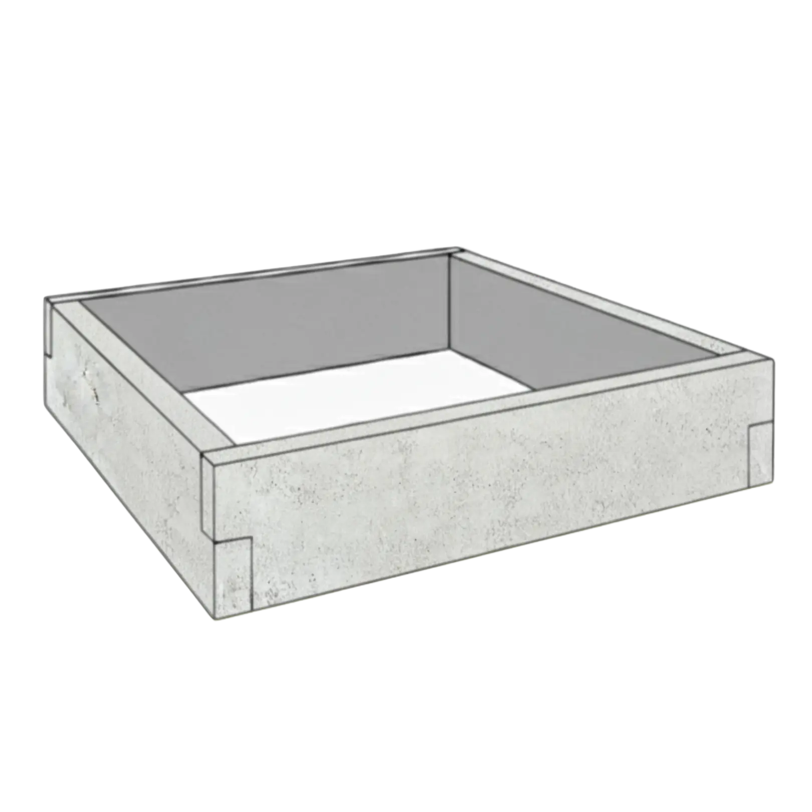 Betonowy warzywnik z betonu architektonicznego 90x90x25 cm w kolorze surowy beton do uprawy warzyw i ziół