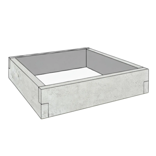 Betonowy warzywnik z betonu architektonicznego 90x90x25 cm w kolorze surowy beton do uprawy warzyw i ziół