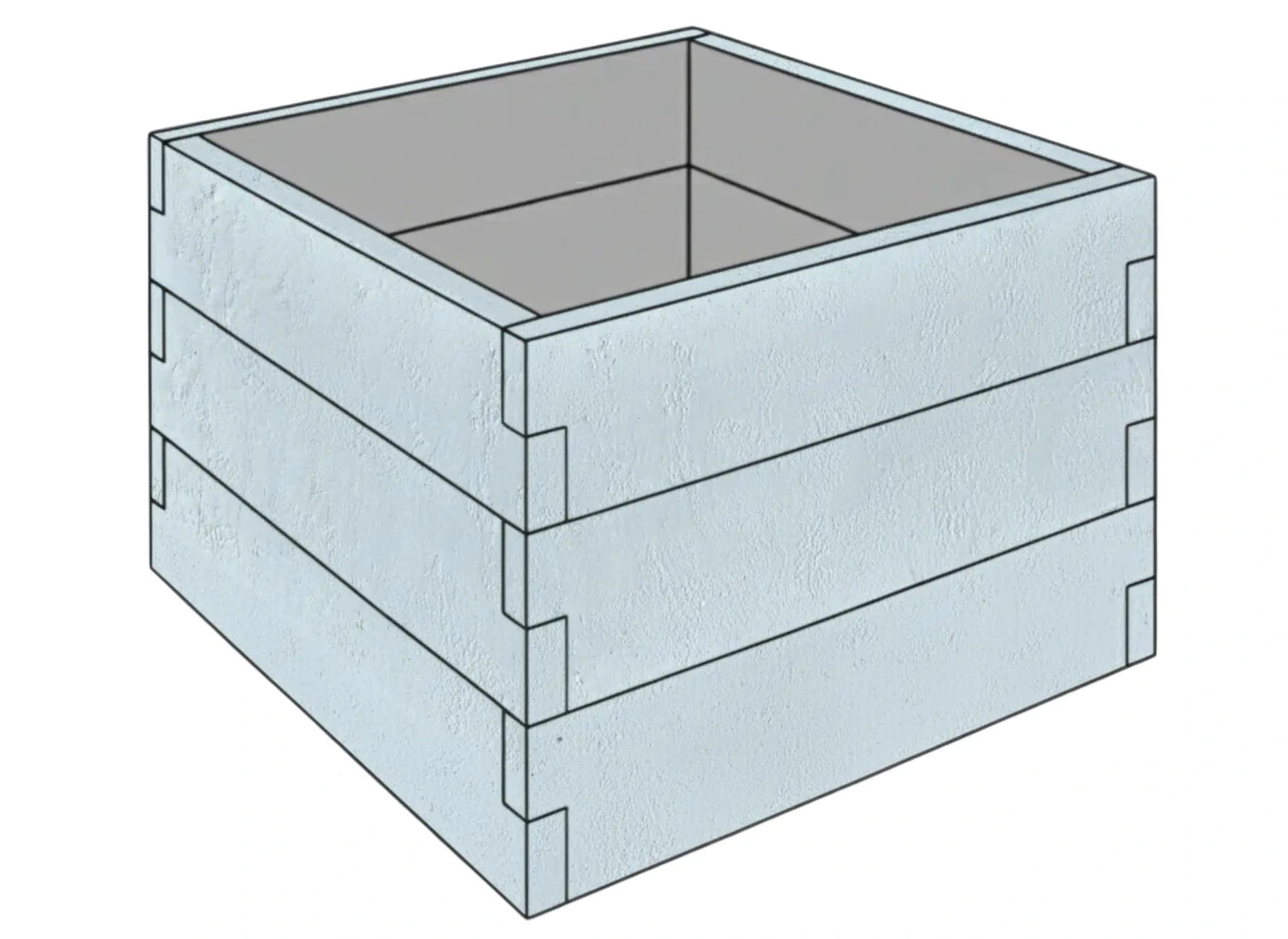Betonowa podwyższona grządka z betonu architektonicznego 90x90x75 cm w kolorze białym do nowoczesnego warzywnika
