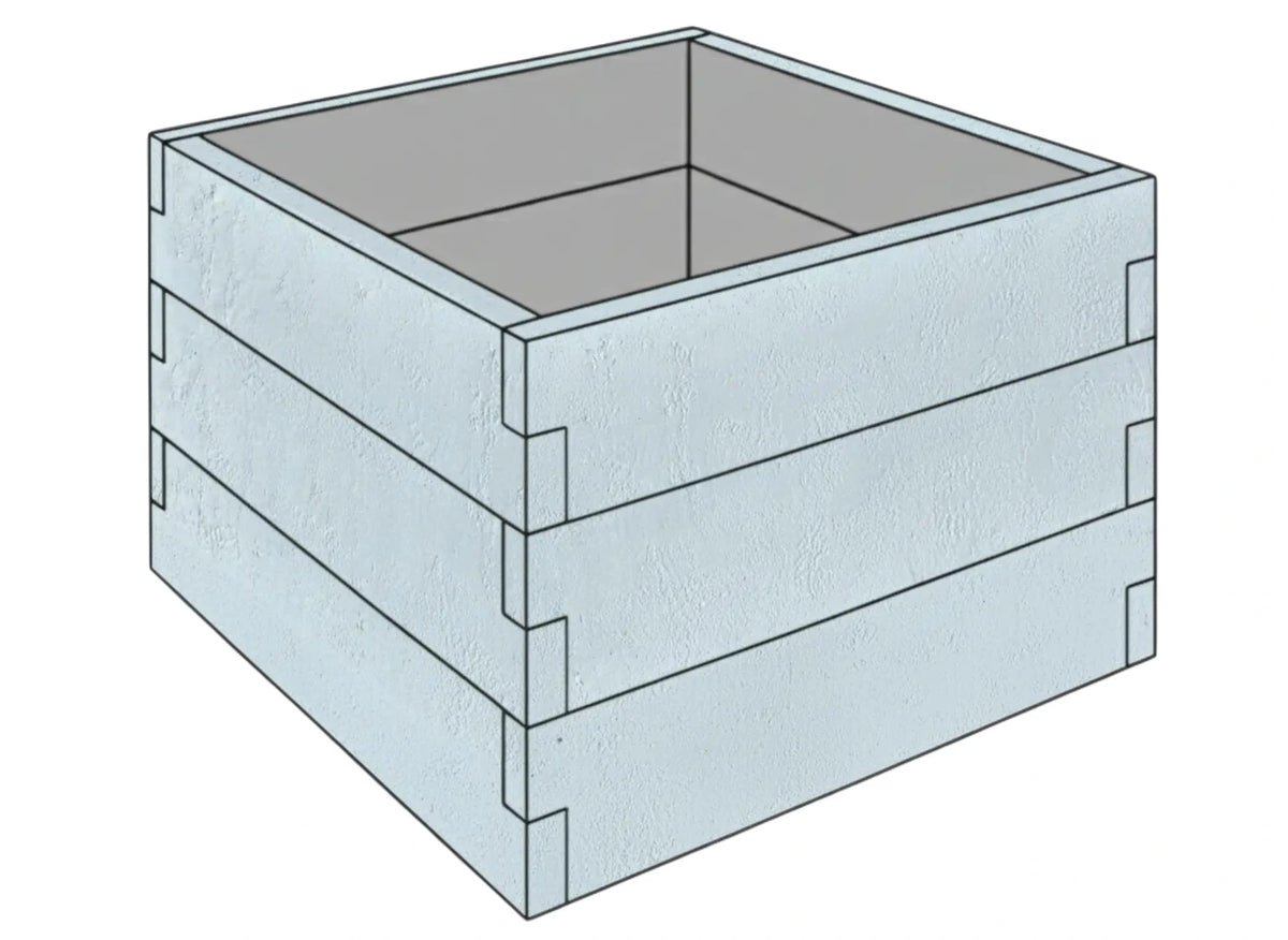 Betonowa podwyższona grządka z betonu architektonicznego 90x90x75 cm w kolorze białym do nowoczesnego warzywnika