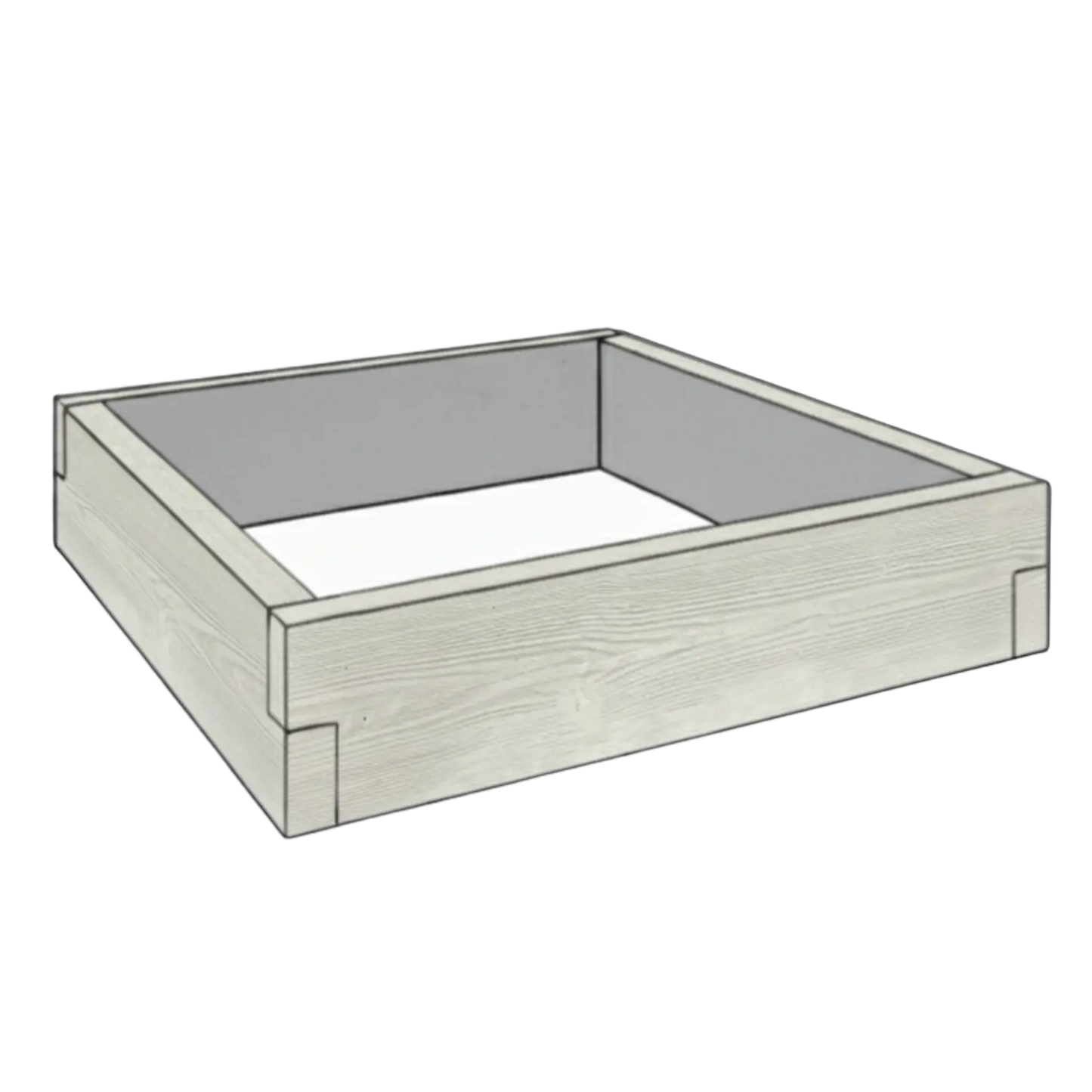 Modułowy warzywnik betonowy Drewno 90x90x25 cm w kolorze białym do ogrodu i uprawy warzyw