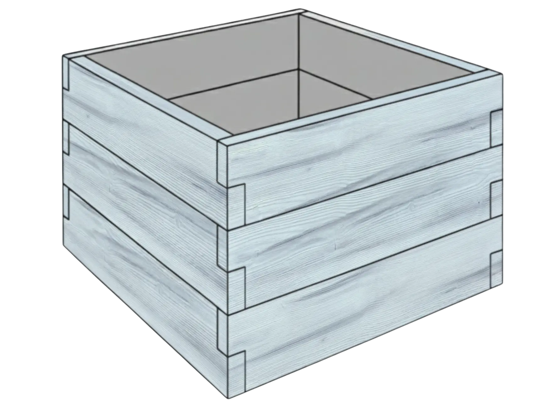 Betonowy warzywnik Drewno 90x90x75 cm biały z czarnym do nowoczesnego ogrodu