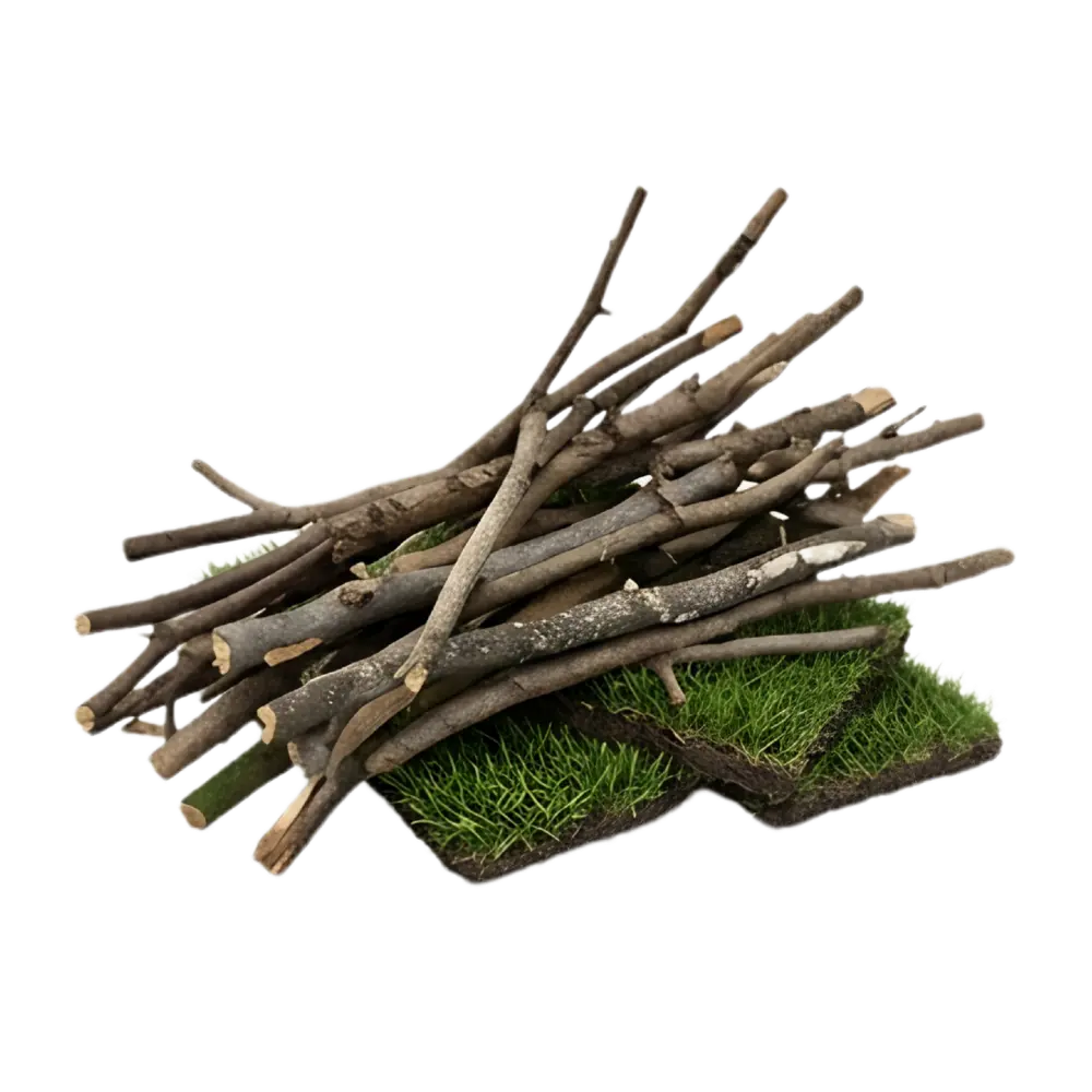 Gałęzie i materiał organiczny jako warstwa drenażowa