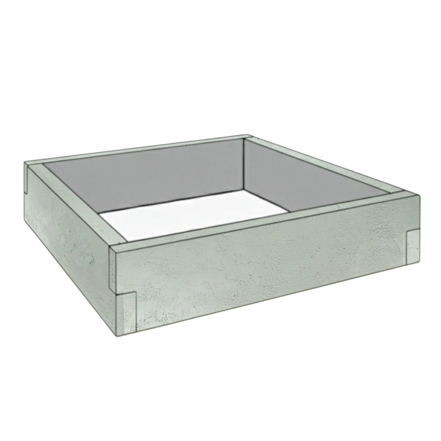 Betonowa skrzynia na warzywa z betonu architektonicznego 90x90x25 cm w kolorze khaki do ogrodu i tarasu