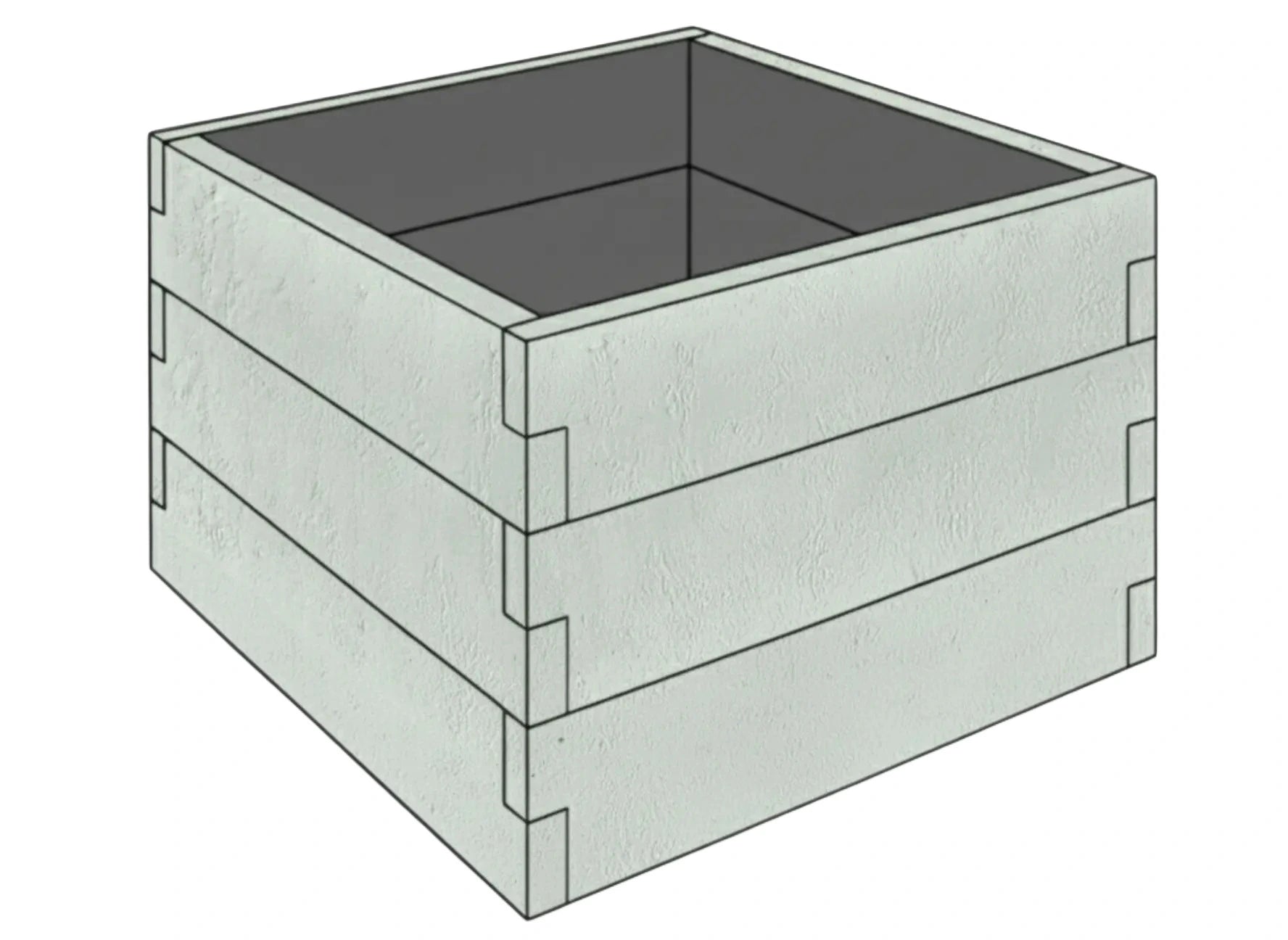 Betonowa skrzynia na warzywa z betonu architektonicznego 90x90x75 cm w kolorze khaki do nowoczesnego ogrodu
