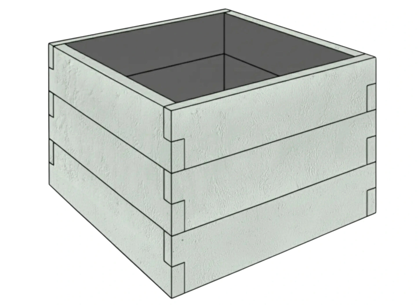 Betonowa skrzynia na warzywa z betonu architektonicznego 90x90x75 cm w kolorze khaki do nowoczesnego ogrodu