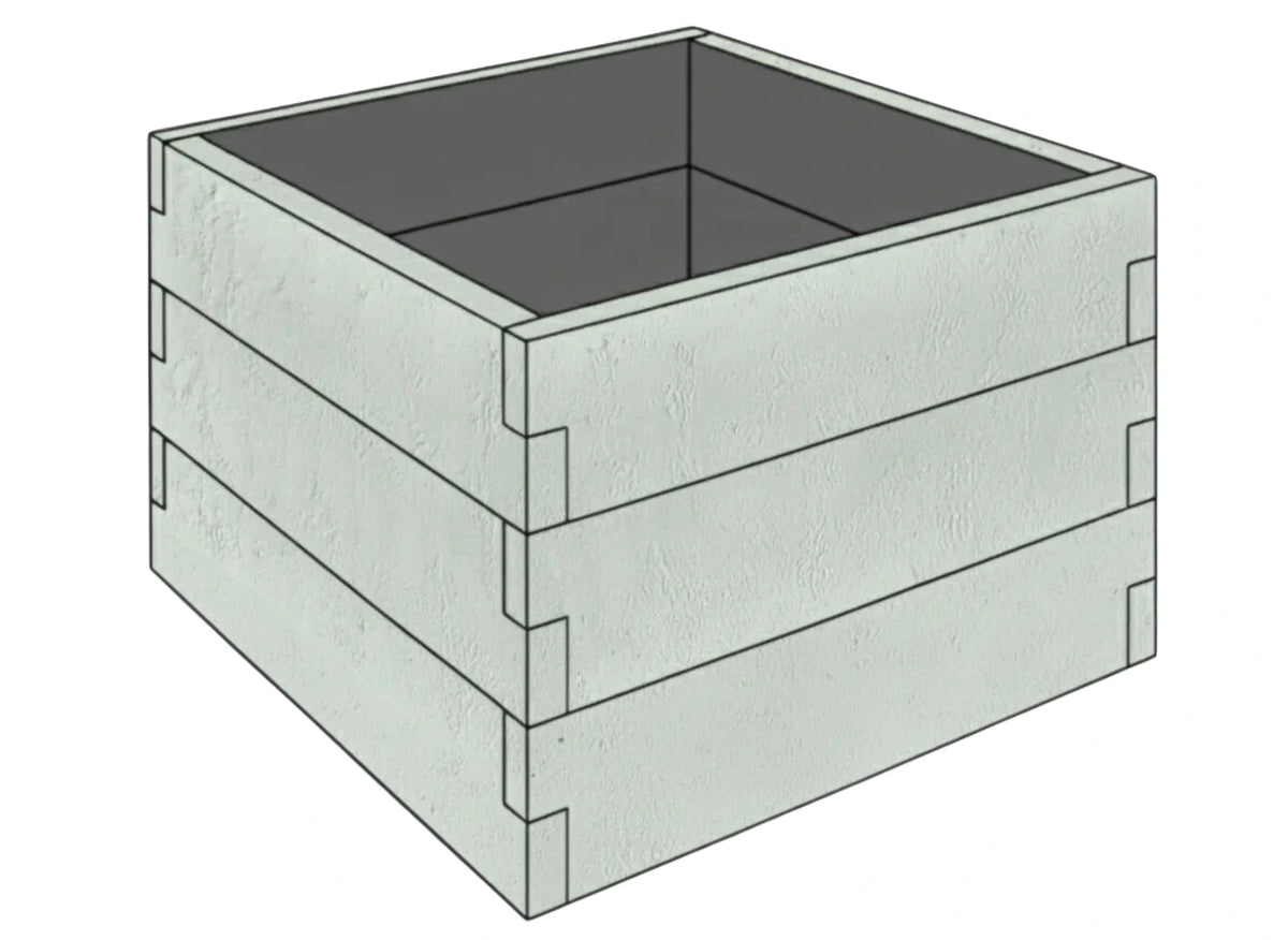 Betonowa skrzynia na warzywa z betonu architektonicznego 90x90x75 cm w kolorze khaki do nowoczesnego ogrodu