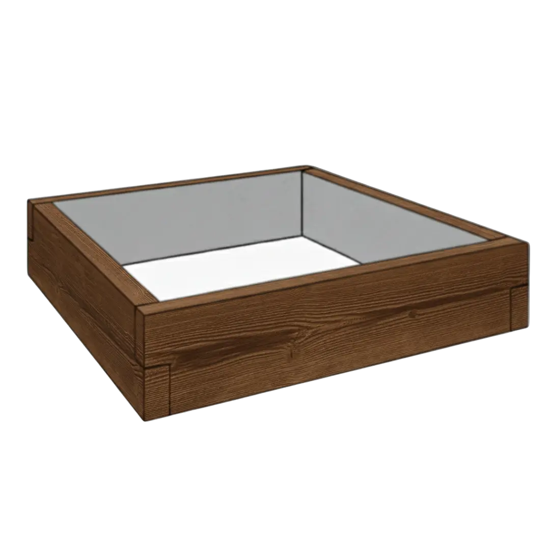 Betonowy warzywnik Drewno 90x90x25 cm w kolorze palisander do ogrodu i tarasu