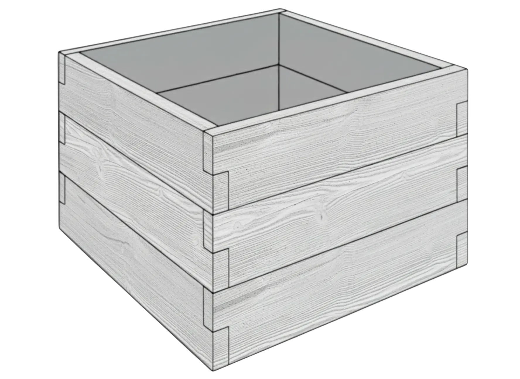 Betonowy warzywnik Drewno 90x90x75 cm w kolorze surowy beton do nowoczesnego ogrodu