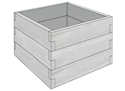 Betonowy warzywnik Drewno 90x90x75 cm w kolorze surowy beton do nowoczesnego ogrodu