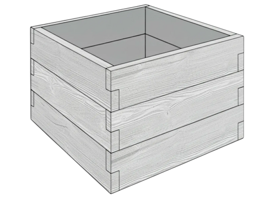 Betonowy warzywnik Drewno 90x90x75 cm w kolorze surowy beton do nowoczesnego ogrodu