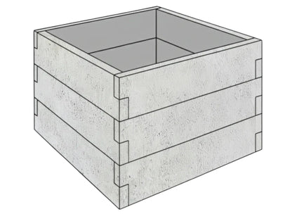 Betonowy warzywnik z betonu architektonicznego 90x90x75 cm w kolorze surowy beton do nowoczesnego ogrodu