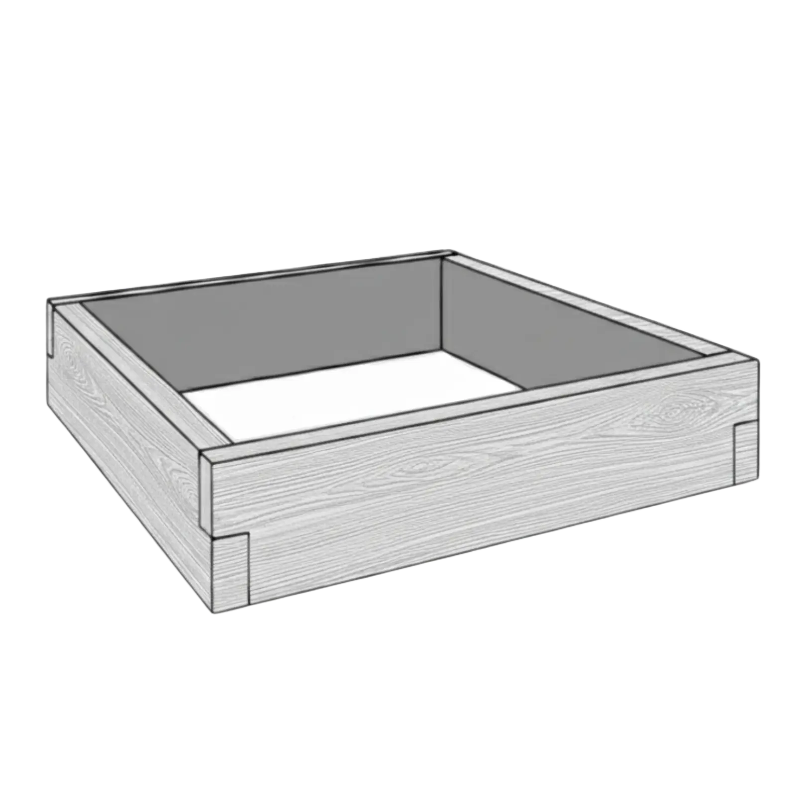 Betonowy warzywnik Drewno 90x90x25 cm w kolorze surowy beton do uprawy warzyw i ziół