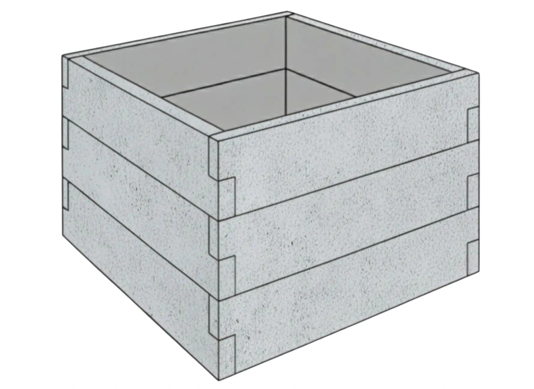 Betonowa skrzynia ogrodowa z betonu architektonicznego 90x90x75 cm w kolorze szarym do uprawy warzyw i ziół