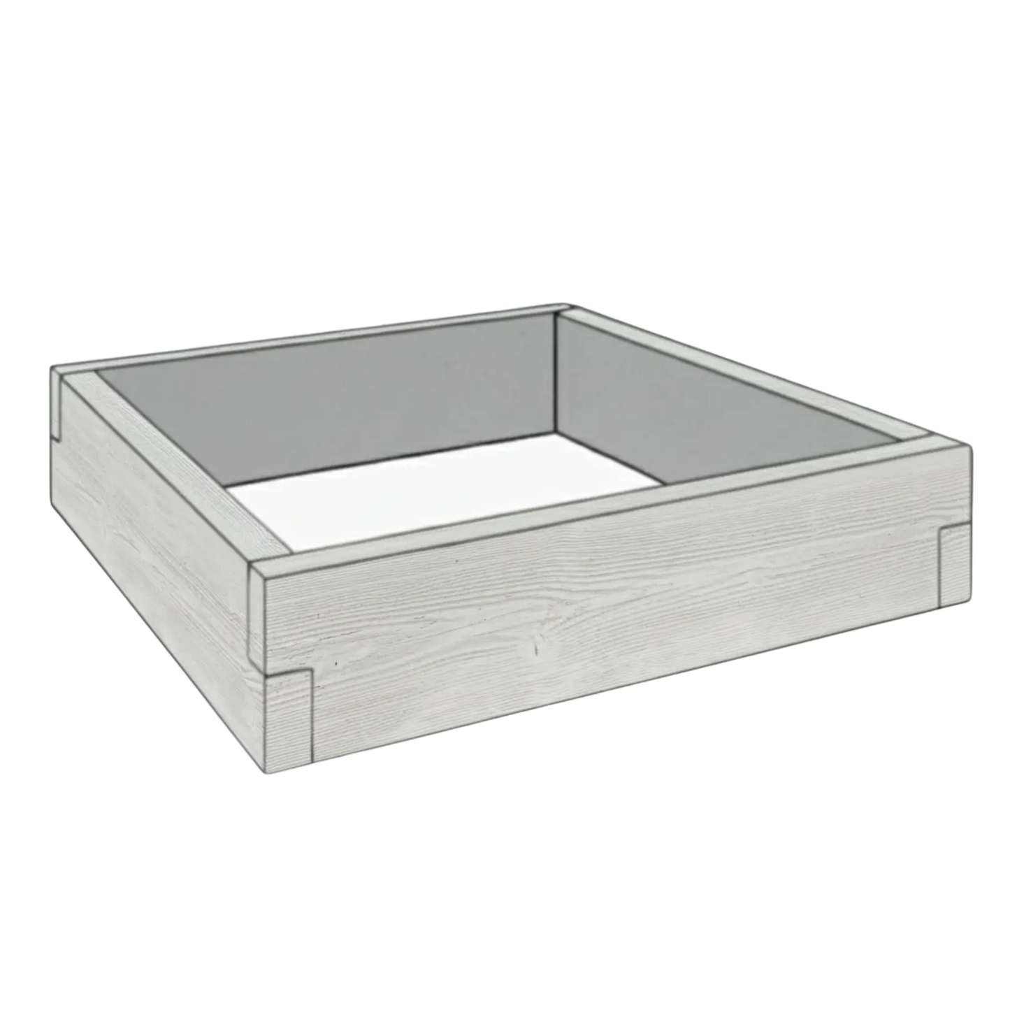 Betonowa skrzynia na warzywa Drewno 90x90x25 cm w kolorze szarym do nowoczesnego ogrodu
