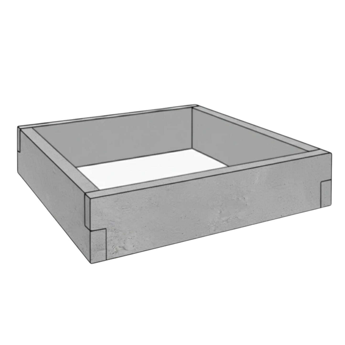 Modułowy warzywnik betonowy z betonu architektonicznego 90x90x25 cm w kolorze antracytowym do nowoczesnego ogrodu