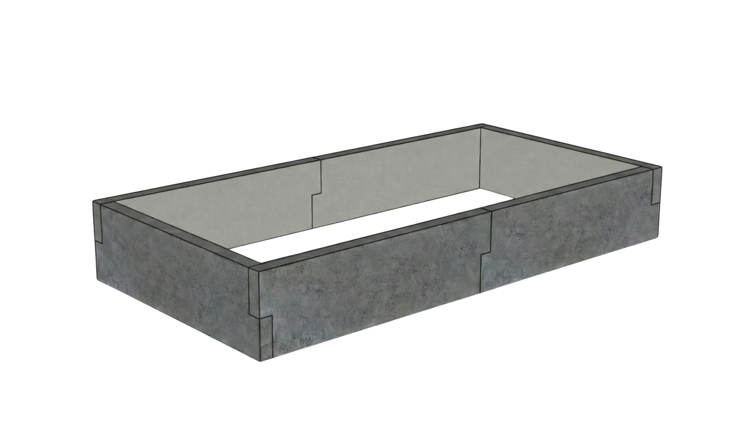 Modułowy warzywnik betonowy Kształt 1 W 25 cm z betonu architektonicznego w kolorze antracytowym do nowoczesnego warzywnika