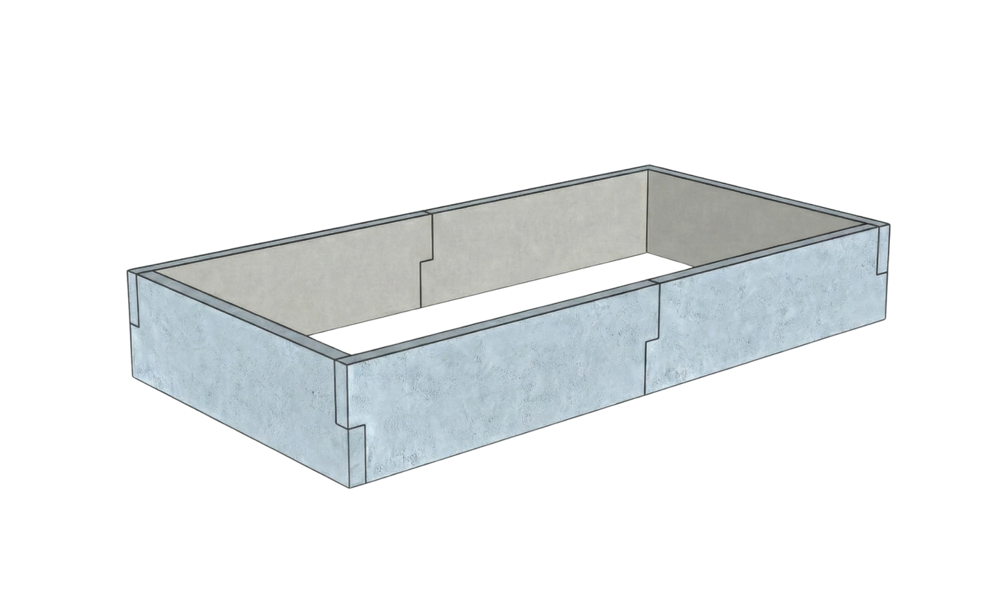 Betonowy warzywnik Kształt 1 W 25 cm z betonu architektonicznego w kolorze szarym do nowoczesnego ogrodu