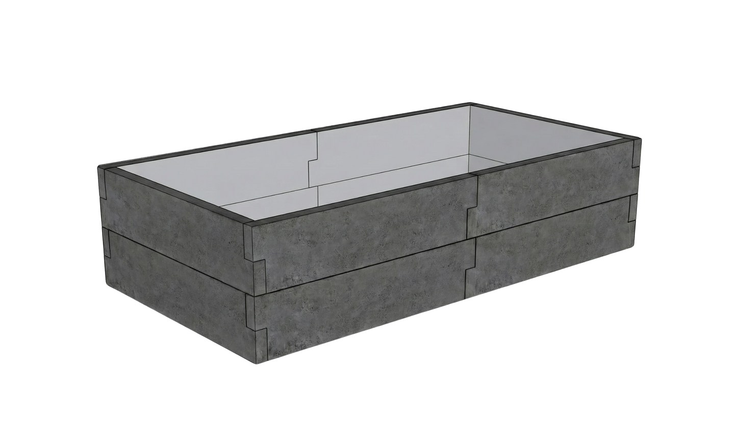 Modułowy warzywnik betonowy Kształt 1 W 50 cm z betonu architektonicznego w kolorze antracytowym do uprawy warzyw w ogrodzie