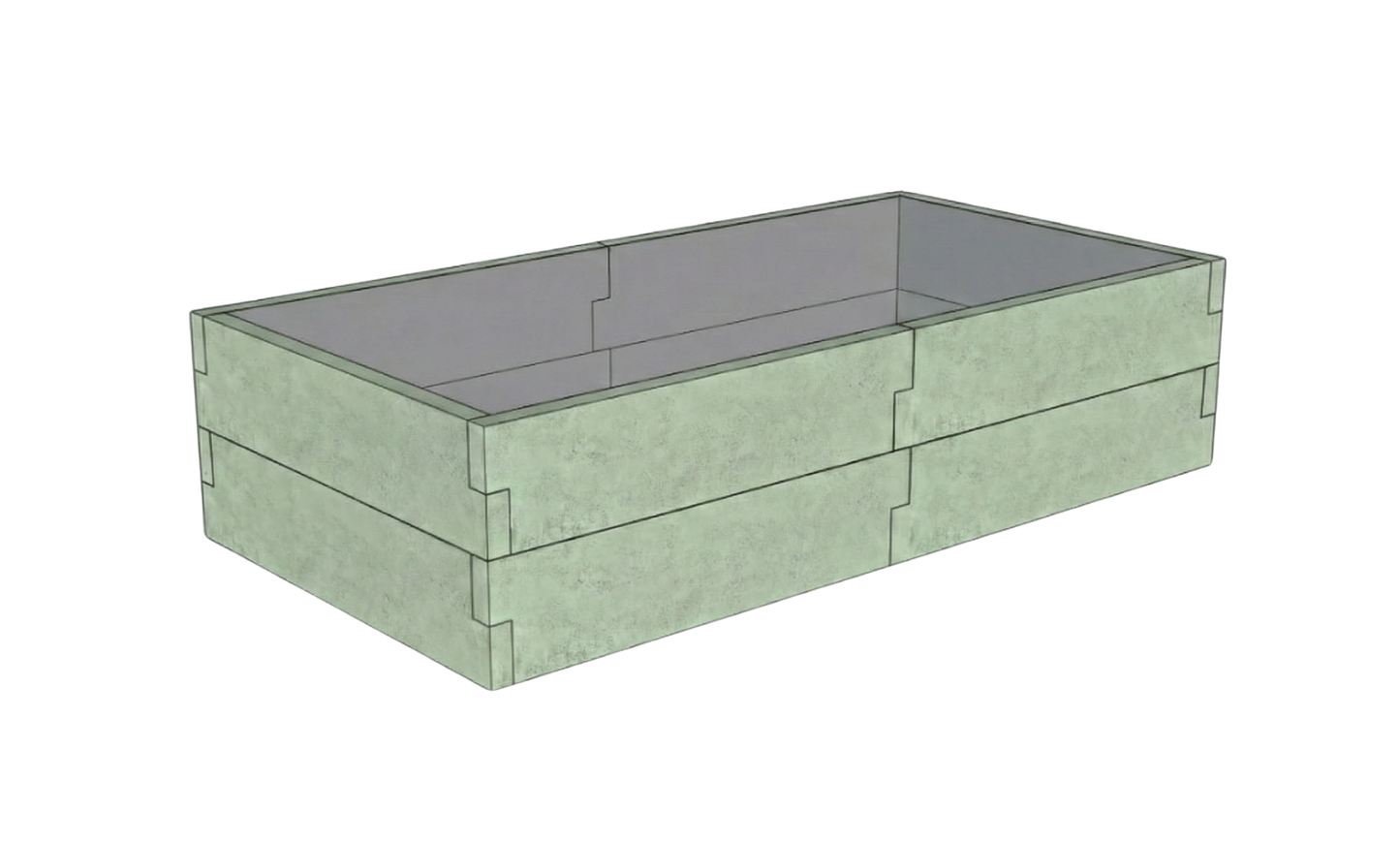 Betonowa skrzynia na warzywa Kształt 1 W 50 cm z betonu architektonicznego w kolorze khaki do ogrodu i tarasu