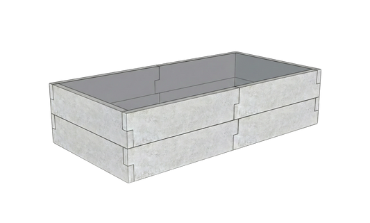 Betonowa skrzynia ogrodowa Kształt 1 W 50 cm z betonu architektonicznego w kolorze surowy beton do uprawy warzyw i ziół