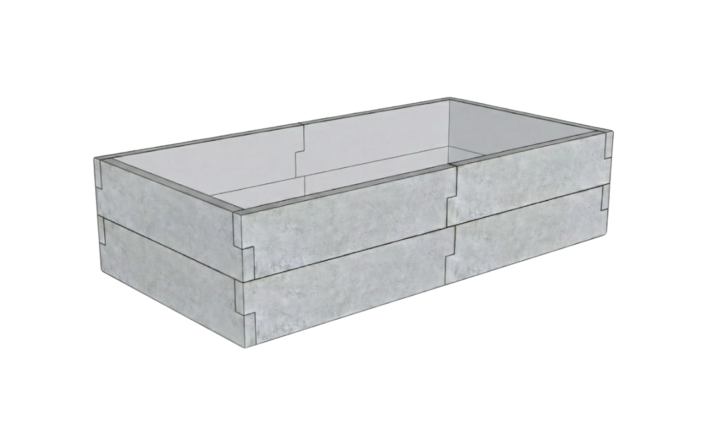 Betonowy warzywnik Kształt 1 W 50 cm z betonu architektonicznego w kolorze szarym do nowoczesnego ogrodu