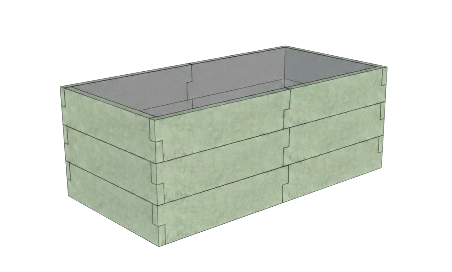 Betonowa skrzynia ogrodowa Kształt 1 W 75 cm z betonu architektonicznego w kolorze khaki do ogrodu i tarasu