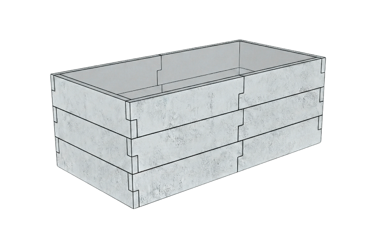 Betonowy warzywnik Kształt 1 W 75 cm z betonu architektonicznego w kolorze szarym do nowoczesnego ogrodu