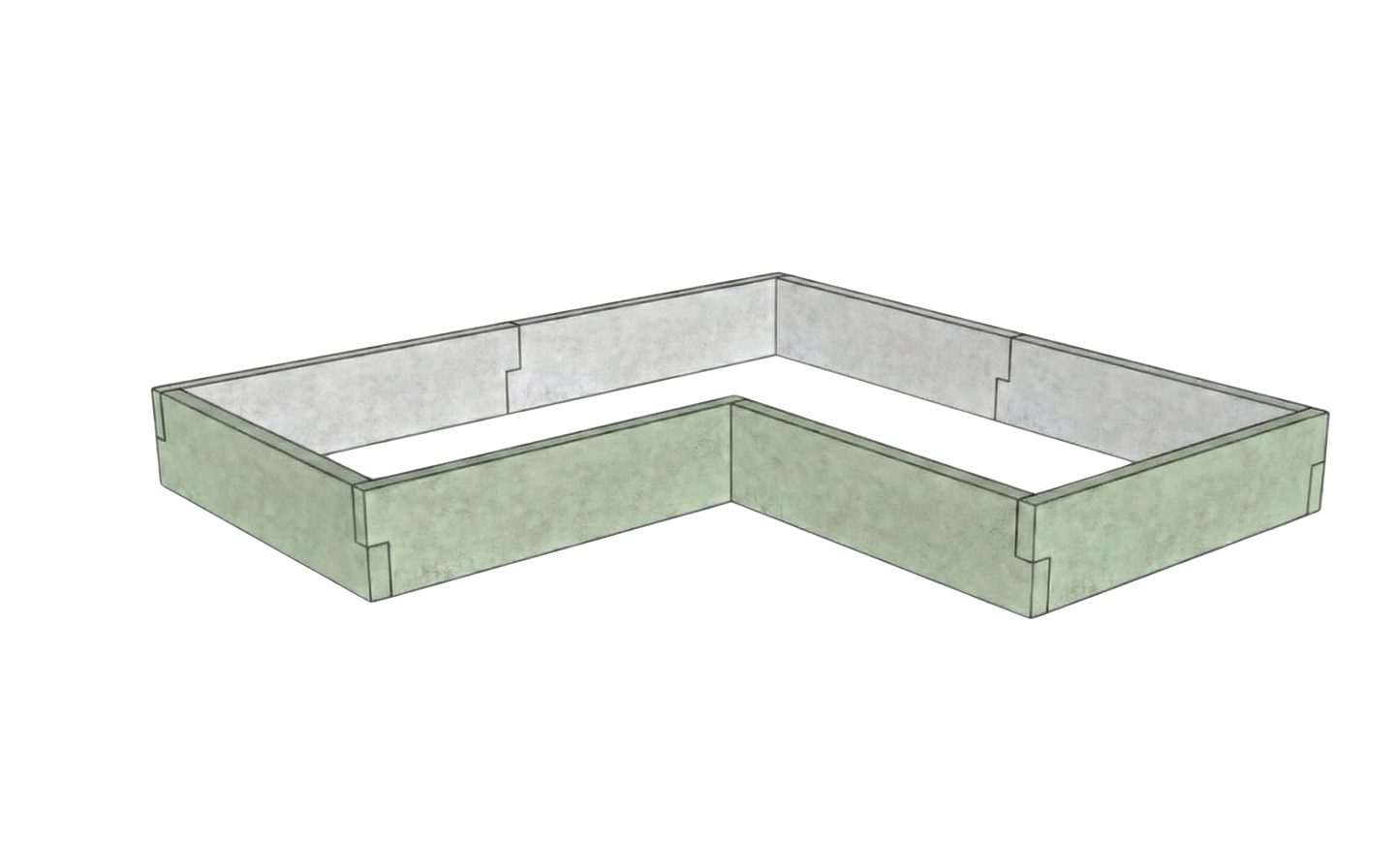 Betonowa skrzynia na warzywa Kształt 2 W 25 cm z betonu architektonicznego w kolorze khaki do ogrodu i tarasu
