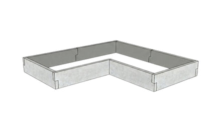 Betonowy warzywnik Kształt 2 W 25 cm z betonu architektonicznego w kolorze surowy beton do uprawy warzyw i ziół