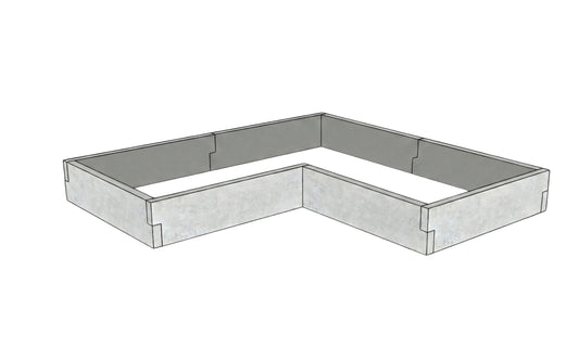 Betonowy warzywnik Kształt 2 W 25 cm z betonu architektonicznego w kolorze surowy beton do uprawy warzyw i ziół