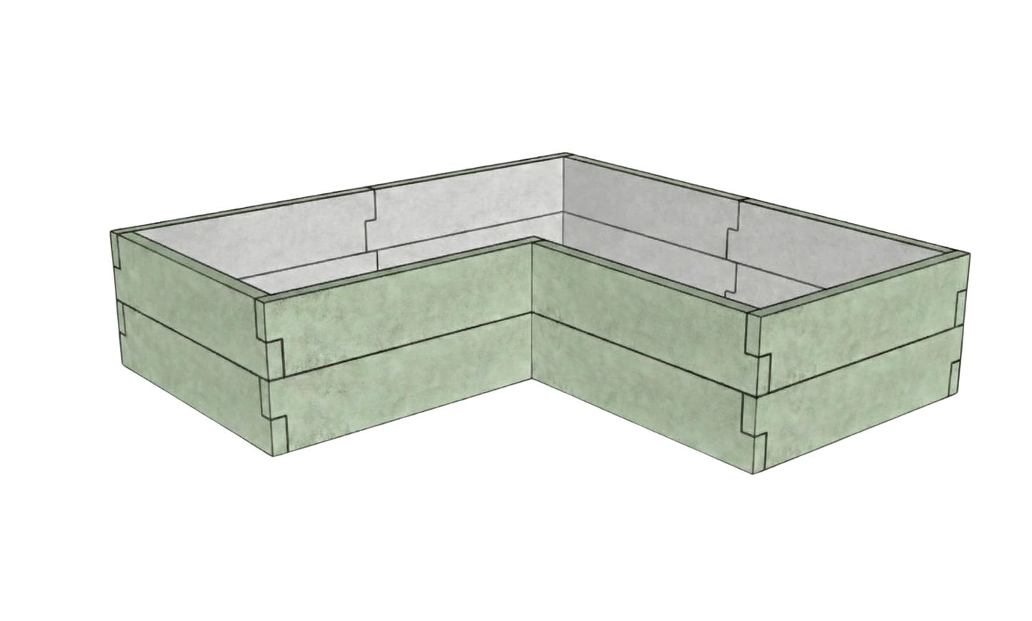 Betonowa skrzynia ogrodowa Kształt 2 W 50 cm z betonu architektonicznego w kolorze khaki do ogrodu i tarasu