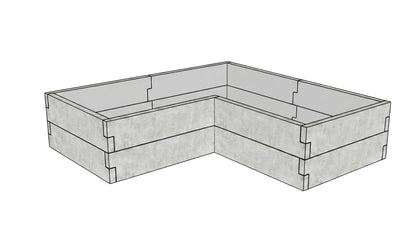 Betonowa skrzynia na warzywa Kształt 2 W 50 cm z betonu architektonicznego w kolorze surowy beton do uprawy warzyw i ziół